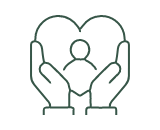 Conservatorships & Guardianships Drawing of hands supporting person in heart shape1