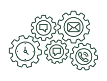 Drawing of gears combining organized systems